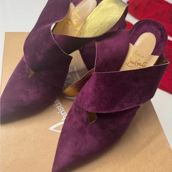 Christian Louboutin Burgundy Heeled Boots - Picture 8 of 13